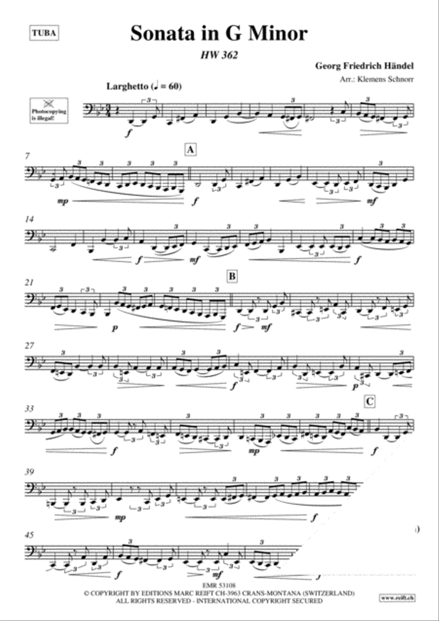 Sonata in G Minor Tuba scores gallery preview page 3