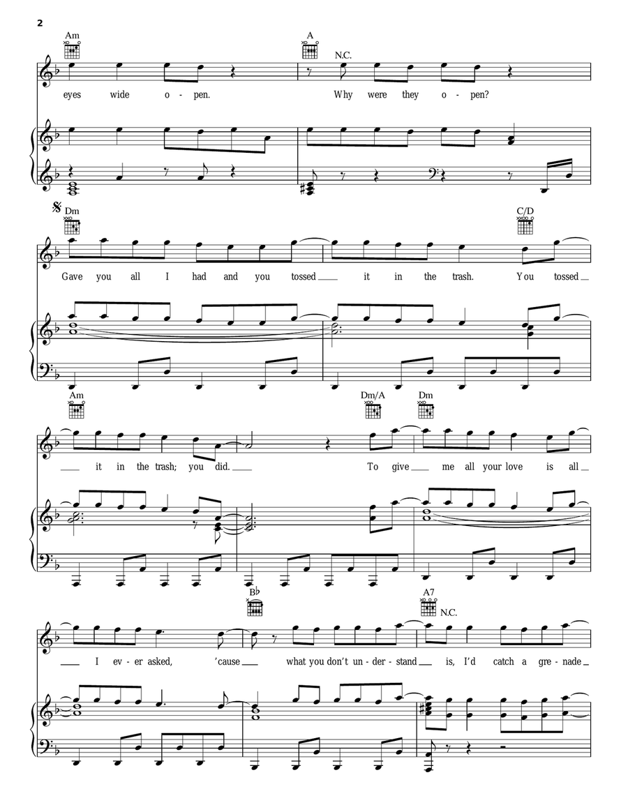 Grenade Grenade Acoustic Guitar scores gallery preview page 2