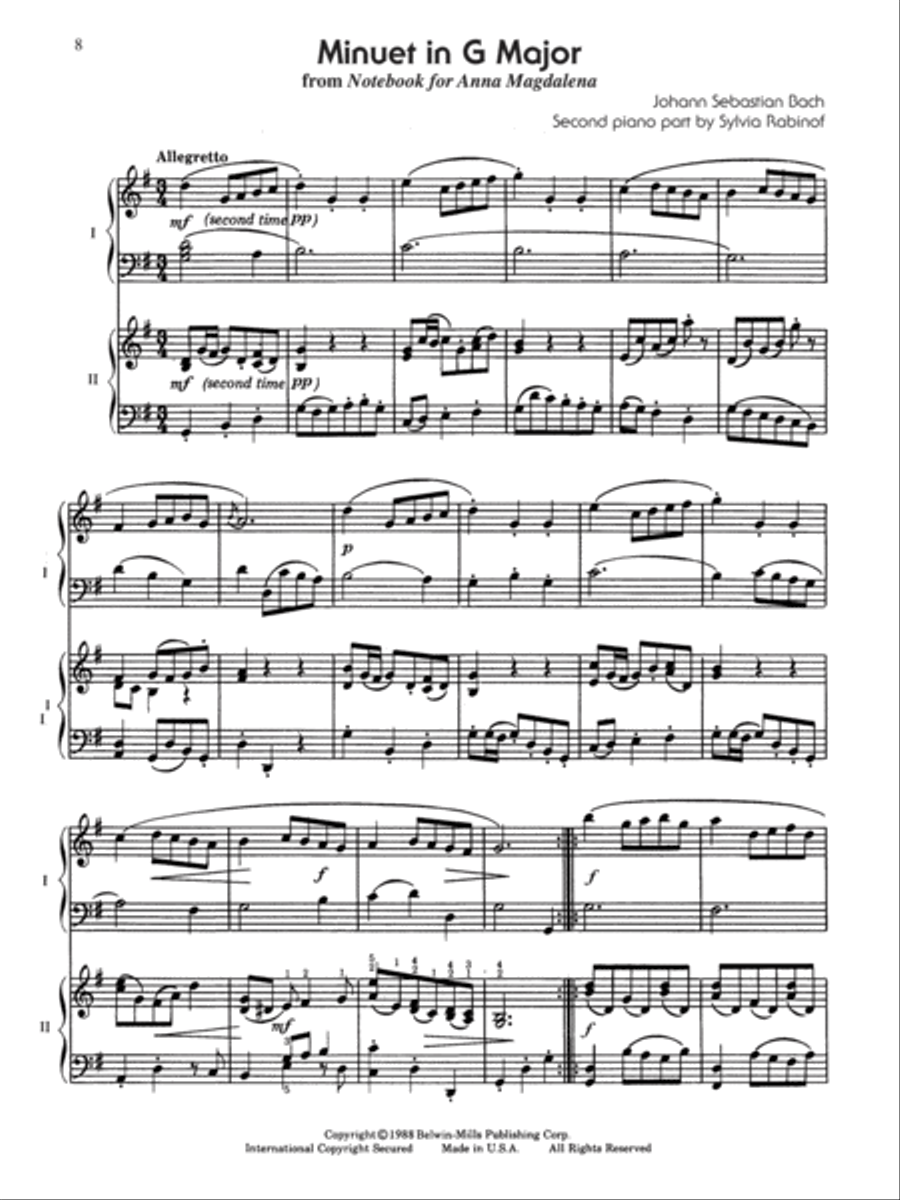 15 Classical Masterpieces with Added Second Piano Parts Small Ensemble scores gallery preview page 3