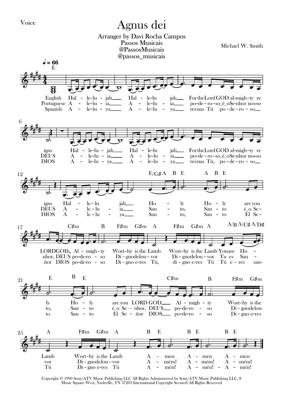 Agnus Dei Piano scores gallery preview page 1