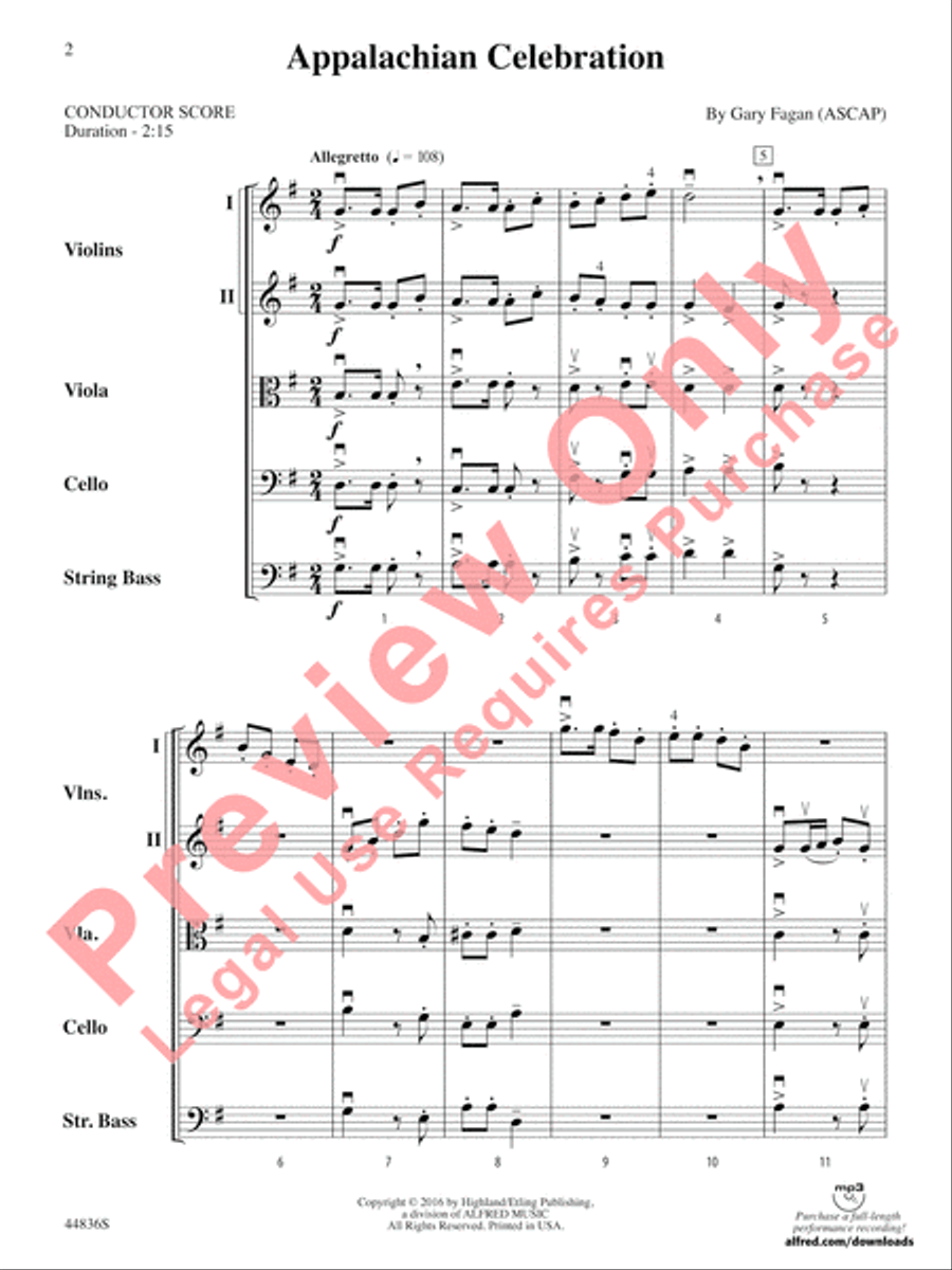 Appalachian Celebration String Orchestra scores gallery preview page 3