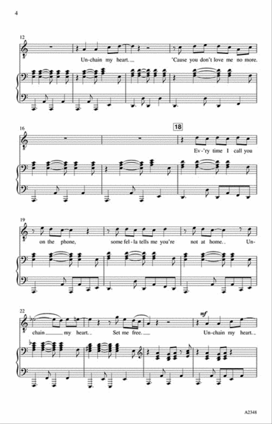 Unchain My Heart 4-Part scores gallery preview page 3