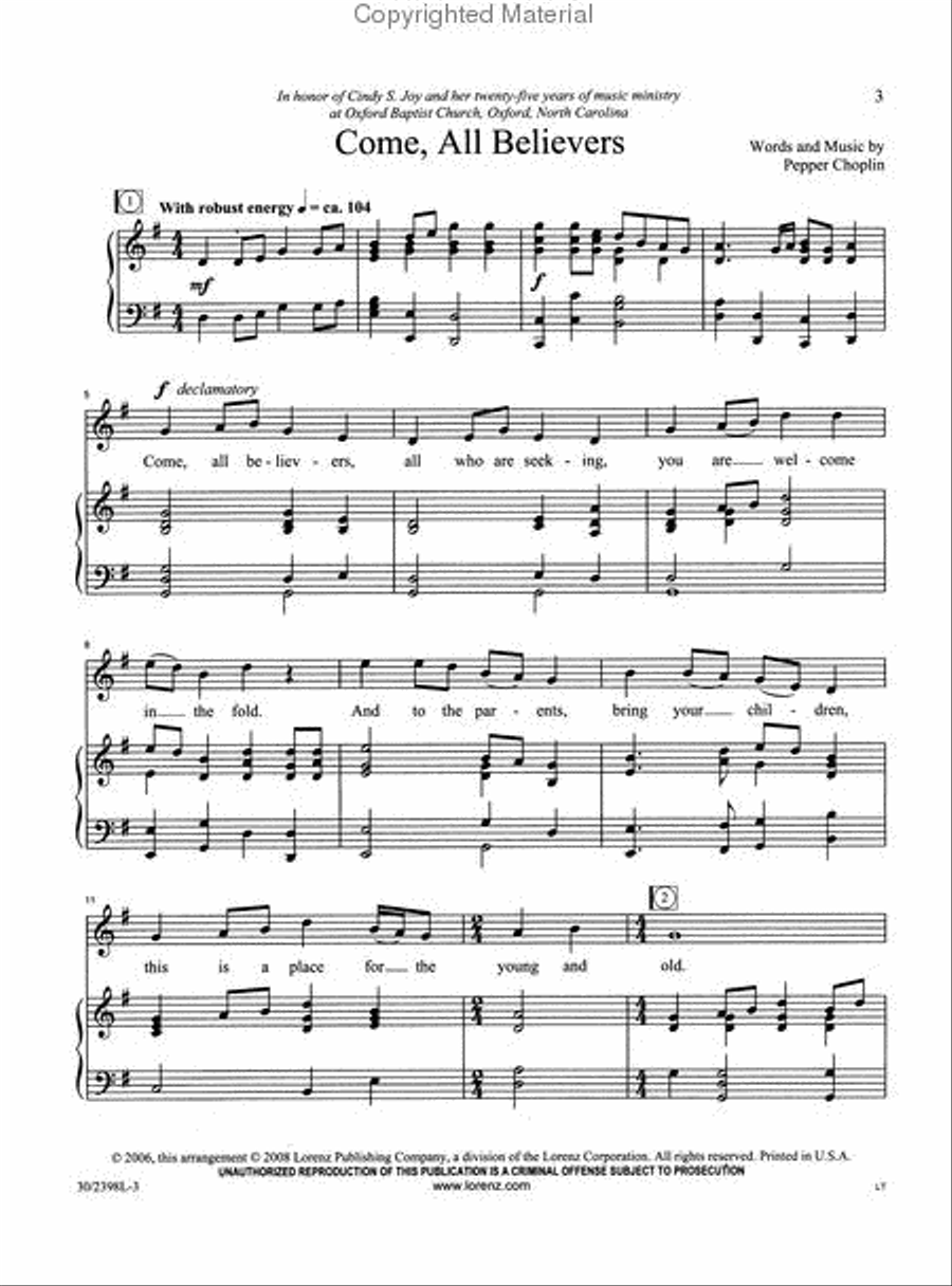 Come, All Believers Medium Voice scores gallery preview page 2