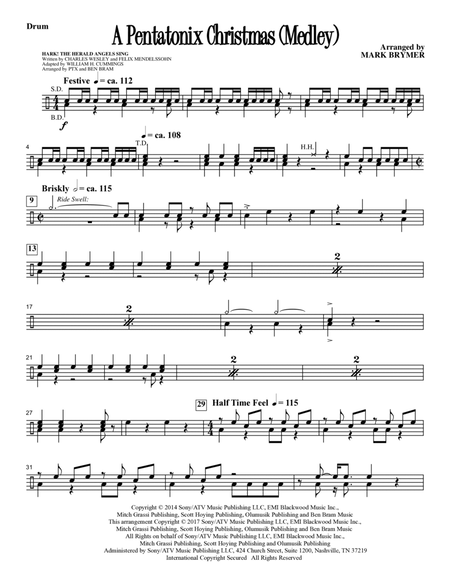A Pentatonix Christmas (Medley) (arr. Mark Brymer) - Drums