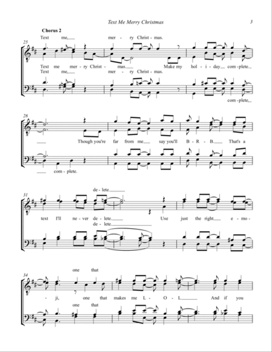 Text Me Merry Christmas (arr. Adam Scott) TTBB scores gallery preview page 3