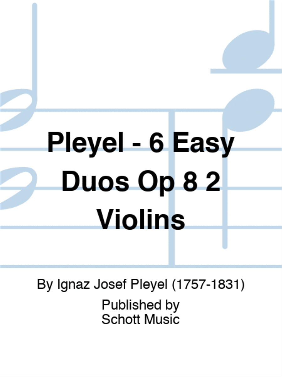 Pleyel - 6 Easy Duos Op 8 2 Violins String Duet scores gallery preview page 1
