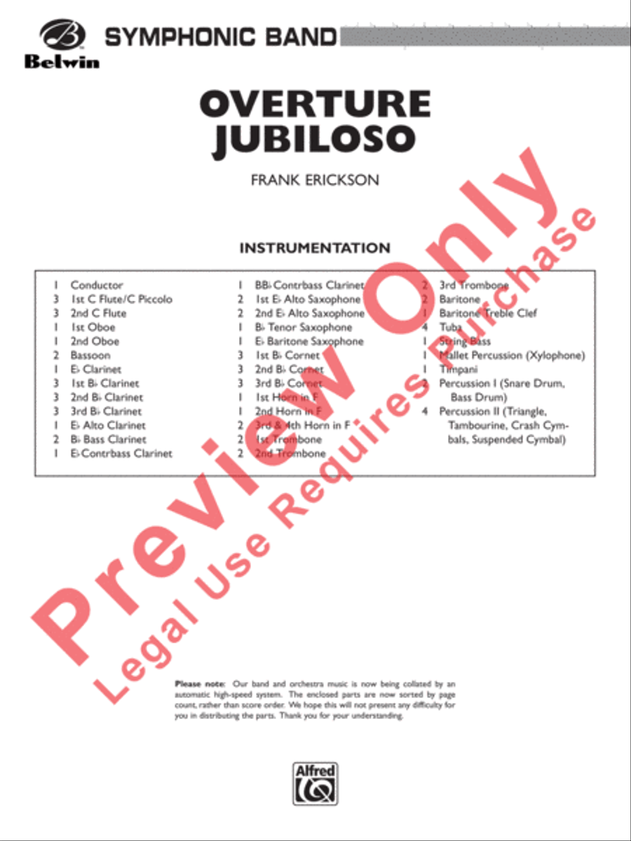 Overture Jubiloso Concert Band scores gallery preview page 2