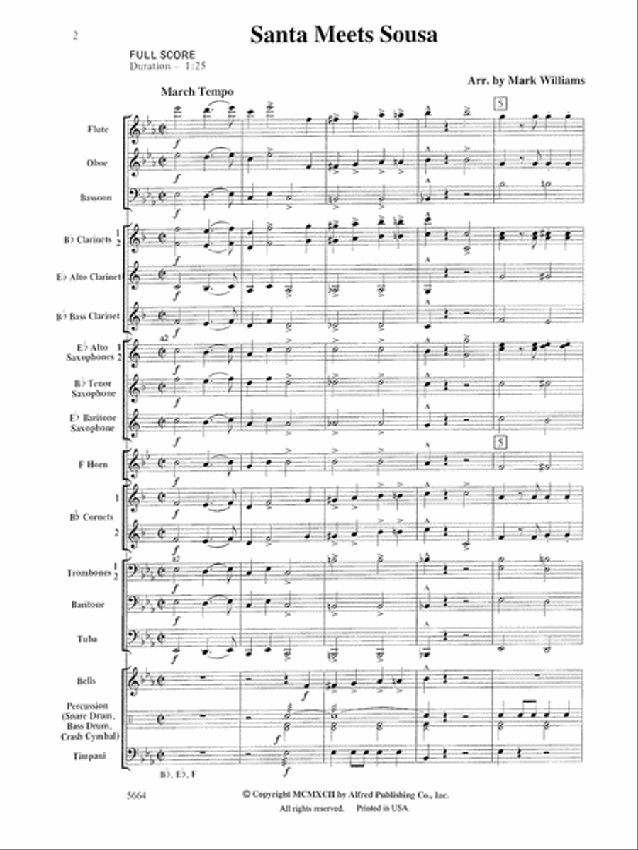 Santa Meets Sousa: Score Concert Band scores gallery preview page 2