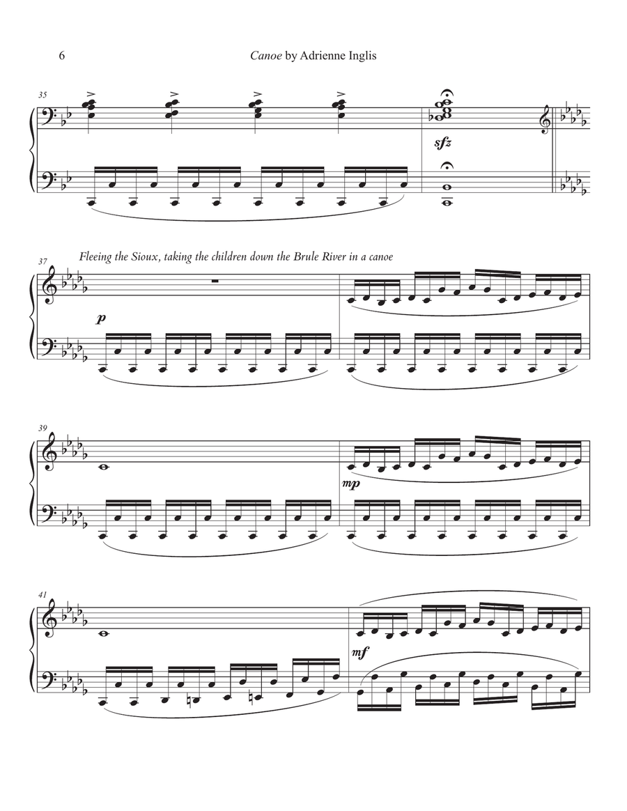 Canoe for solo piano Piano Solo scores gallery preview page 6
