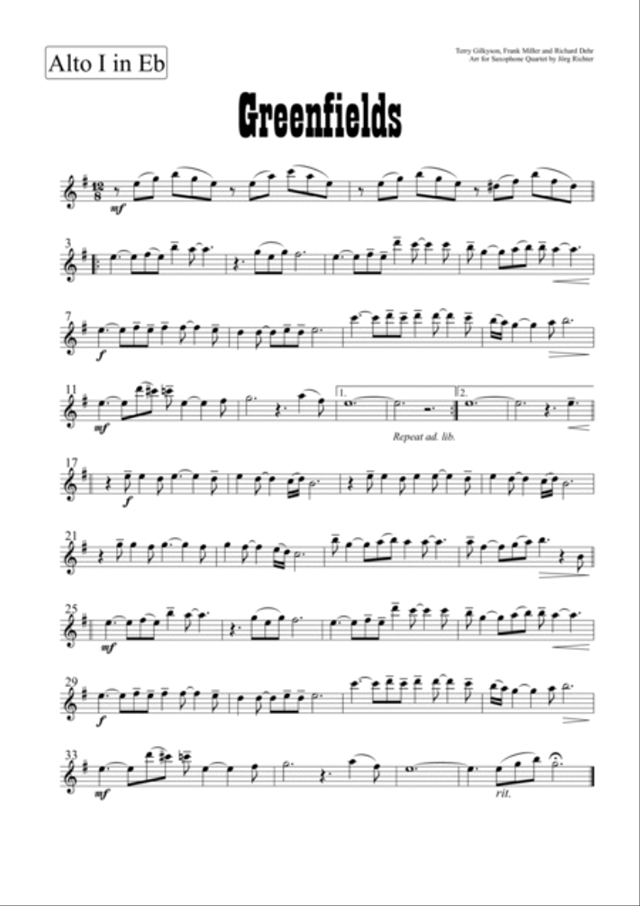 Greenfields Saxophone Quartet scores gallery preview page 4