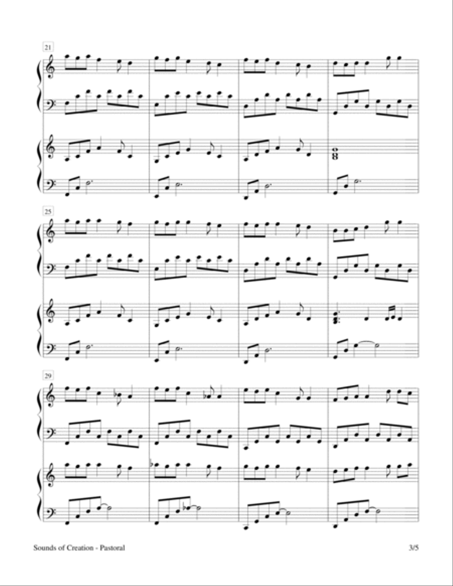 Sounds of Creation - Pastoral (Keyboard Duet; 2 Pianos, 4 Hands) 2 Pianos, 4-Hands scores gallery preview page 6