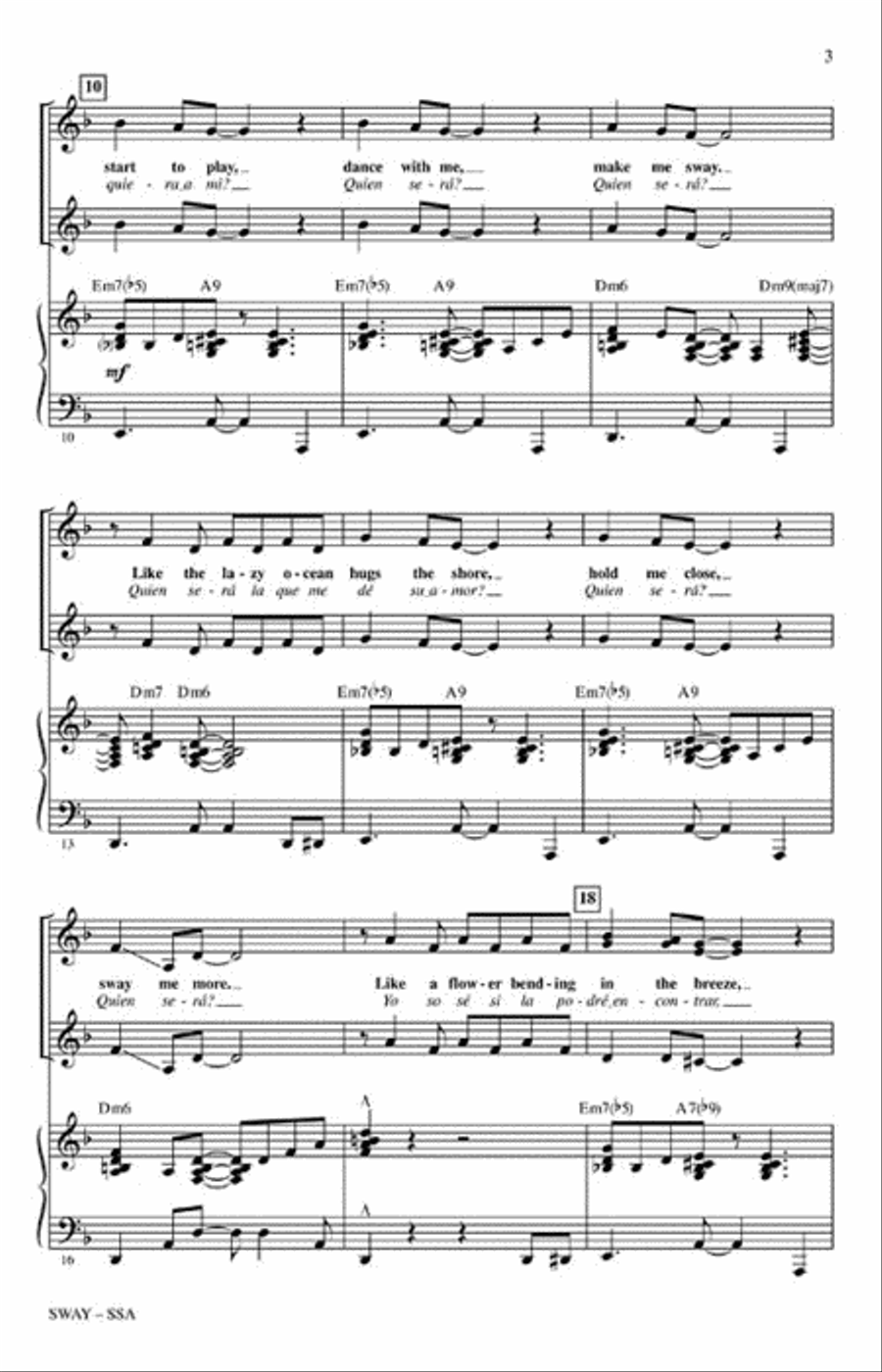 Sway (Quien Será) SSA scores gallery preview page 3