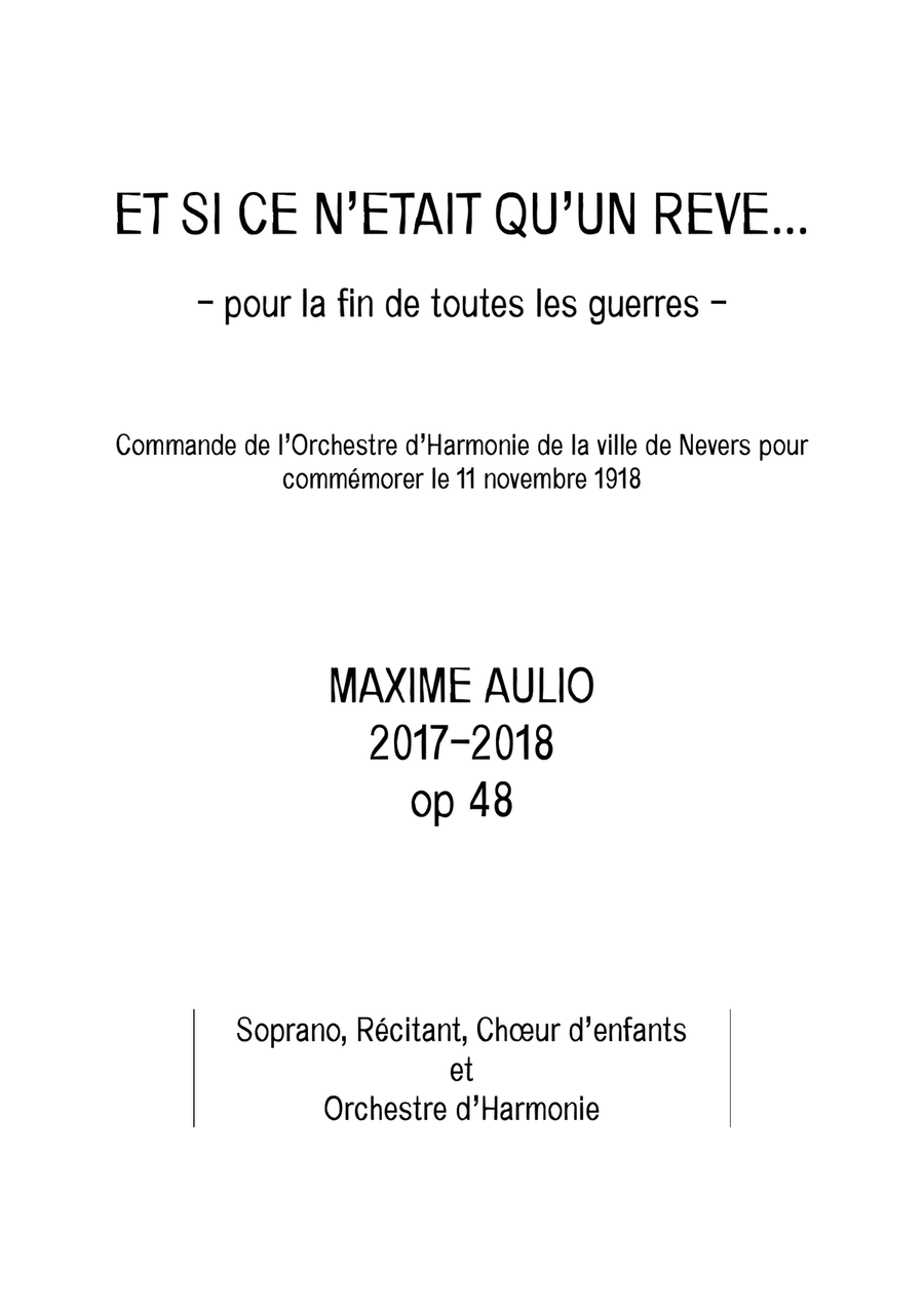 Et si ce n’était qu’un rêve… - Score Only