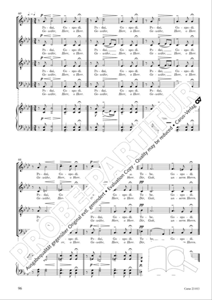Liturgy of St. John Chrysostom op. 31 for mixed choir a cappella (Chrysostomos-Liturgie op. 31 fur Chor a cappella mit singbarem deutschem Text) A Cappella scores gallery preview page 118
