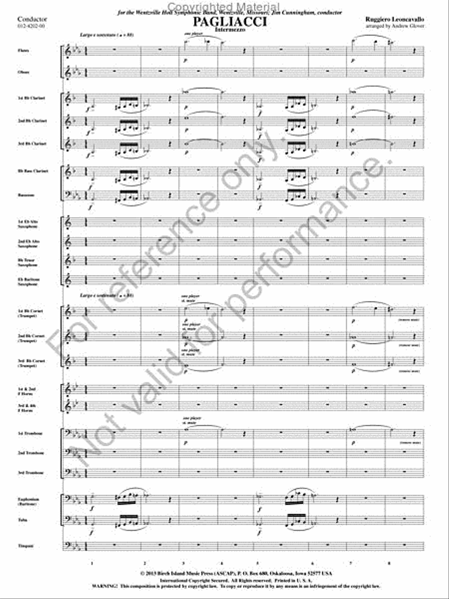 Pagliacci Concert Band scores gallery preview page 2