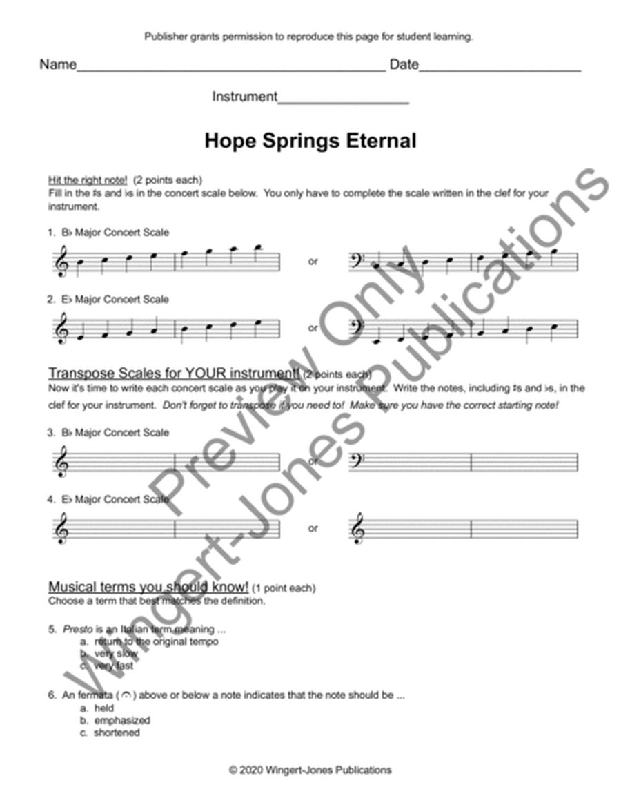 Hope Springs Eternal - Full Score