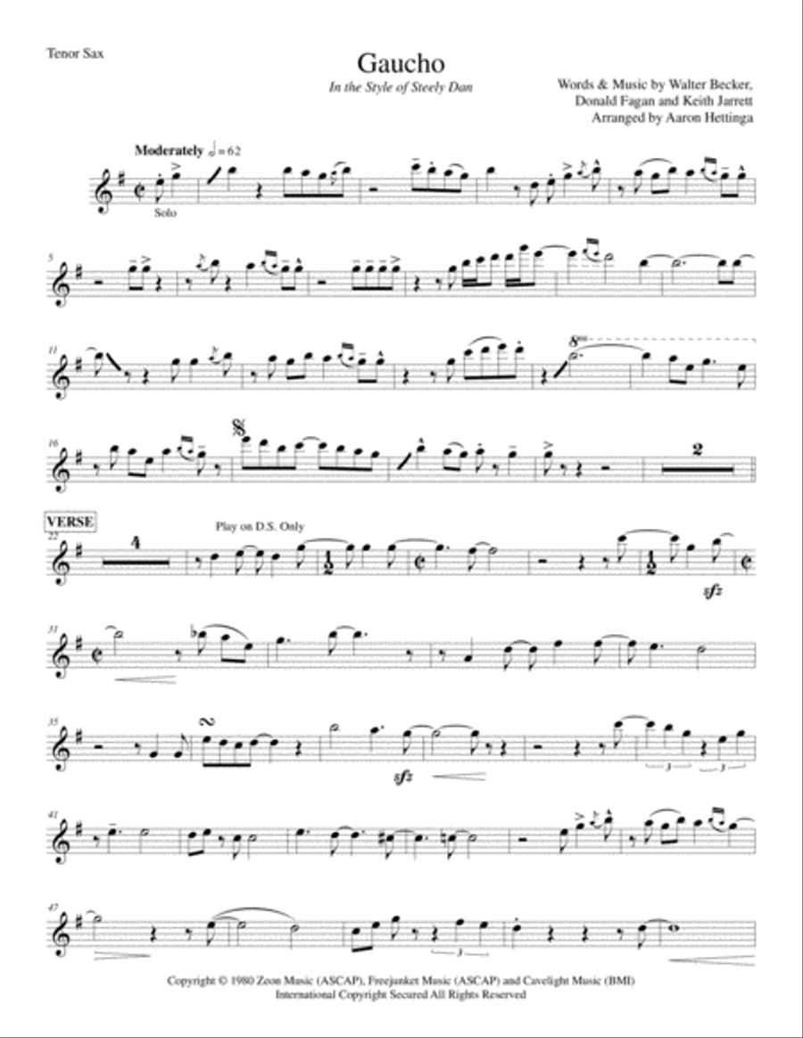 Gaucho by Steely Dan - Small Ensemble - Digital Sheet Music