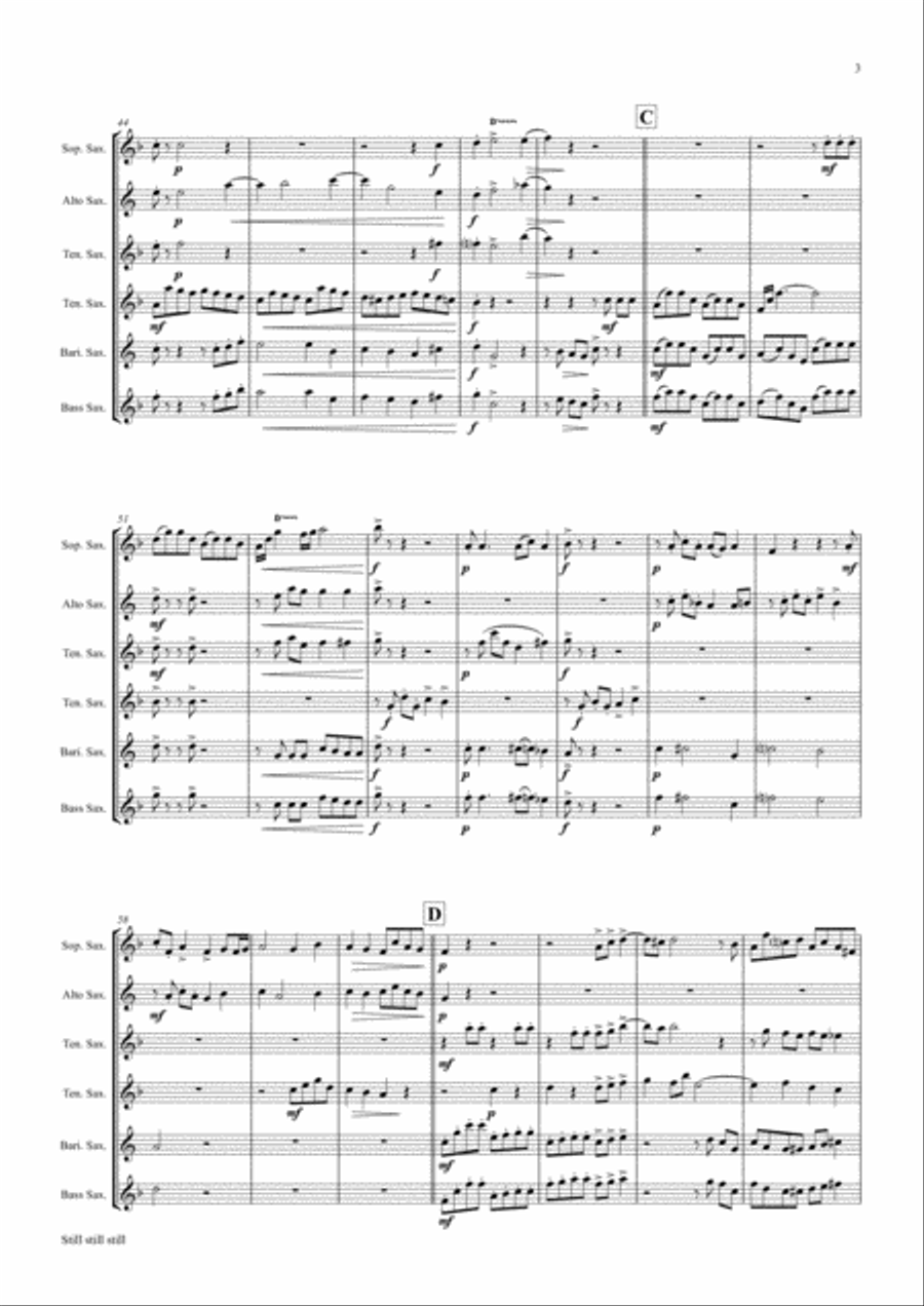 Still Still Still - Christmas song - Saxophone Quintet Saxophone Quintet scores gallery preview page 3