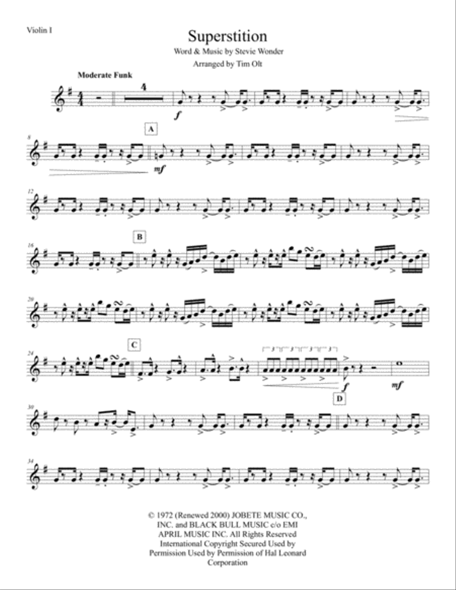Superstition Superstition String Quartet scores gallery preview page 6