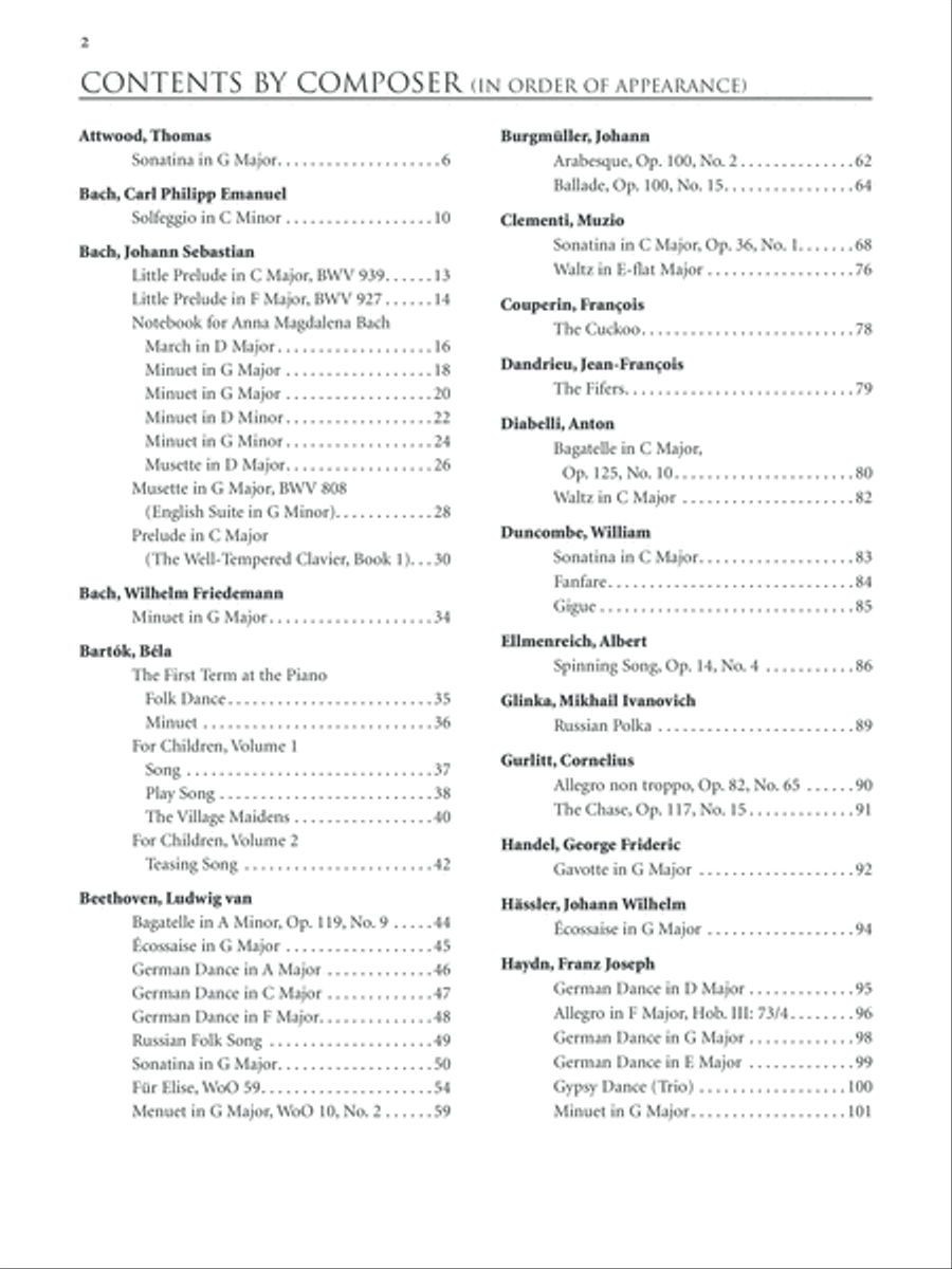 Piano Masterworks for Teaching and Performance, Volume 1 Easy Piano scores gallery preview page 2