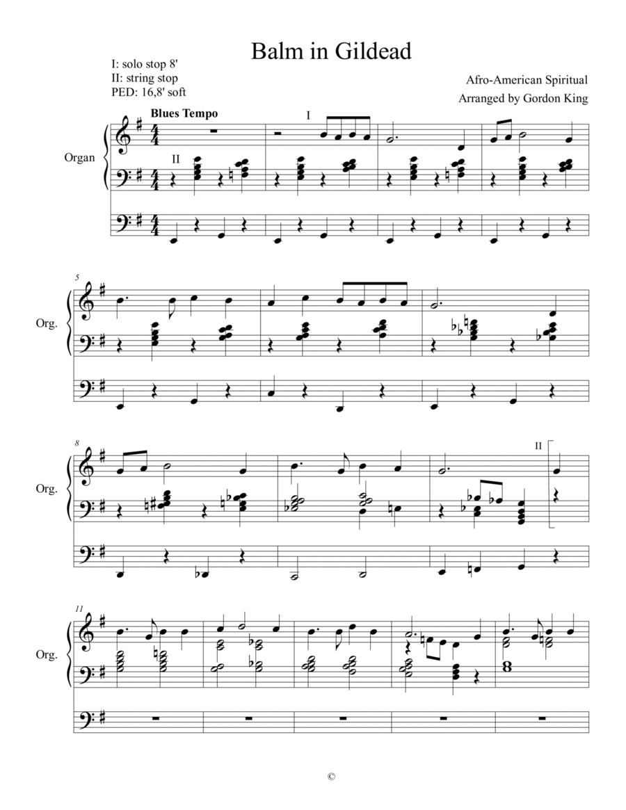 Balm in Gilead Organ Solo scores gallery preview page 1