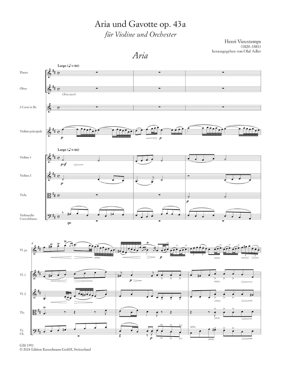 Aria and Gavotte op. 43a String Quartet scores gallery preview page 3