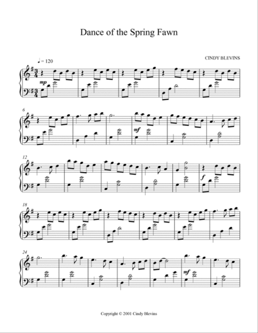 Dance of the Spring Fawn, original solo for Lap Harp Lap Harp scores gallery preview page 2
