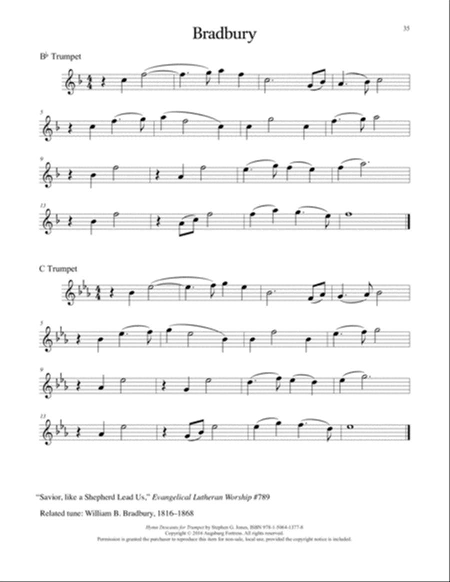 Hymn Descants for Trumpet C Trumpet scores gallery preview page 36