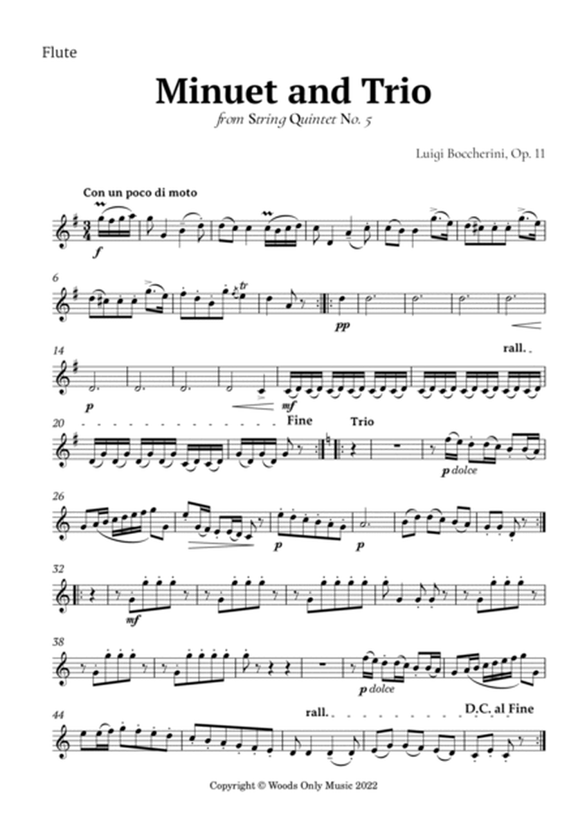 Minuet by Boccherini for Woodwind Quartet image number null