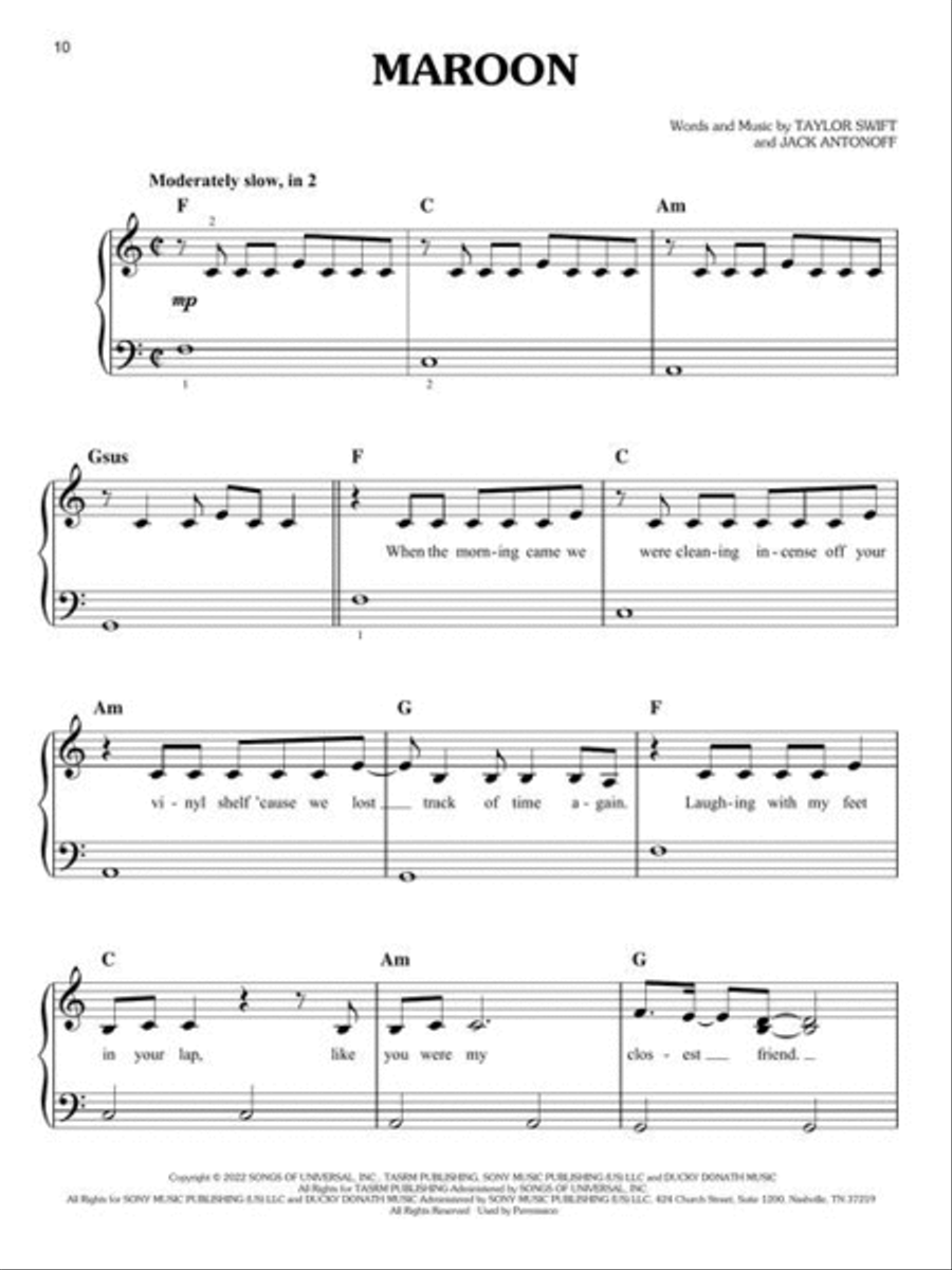 Taylor Swift – Midnights Easy Piano scores gallery preview page 5