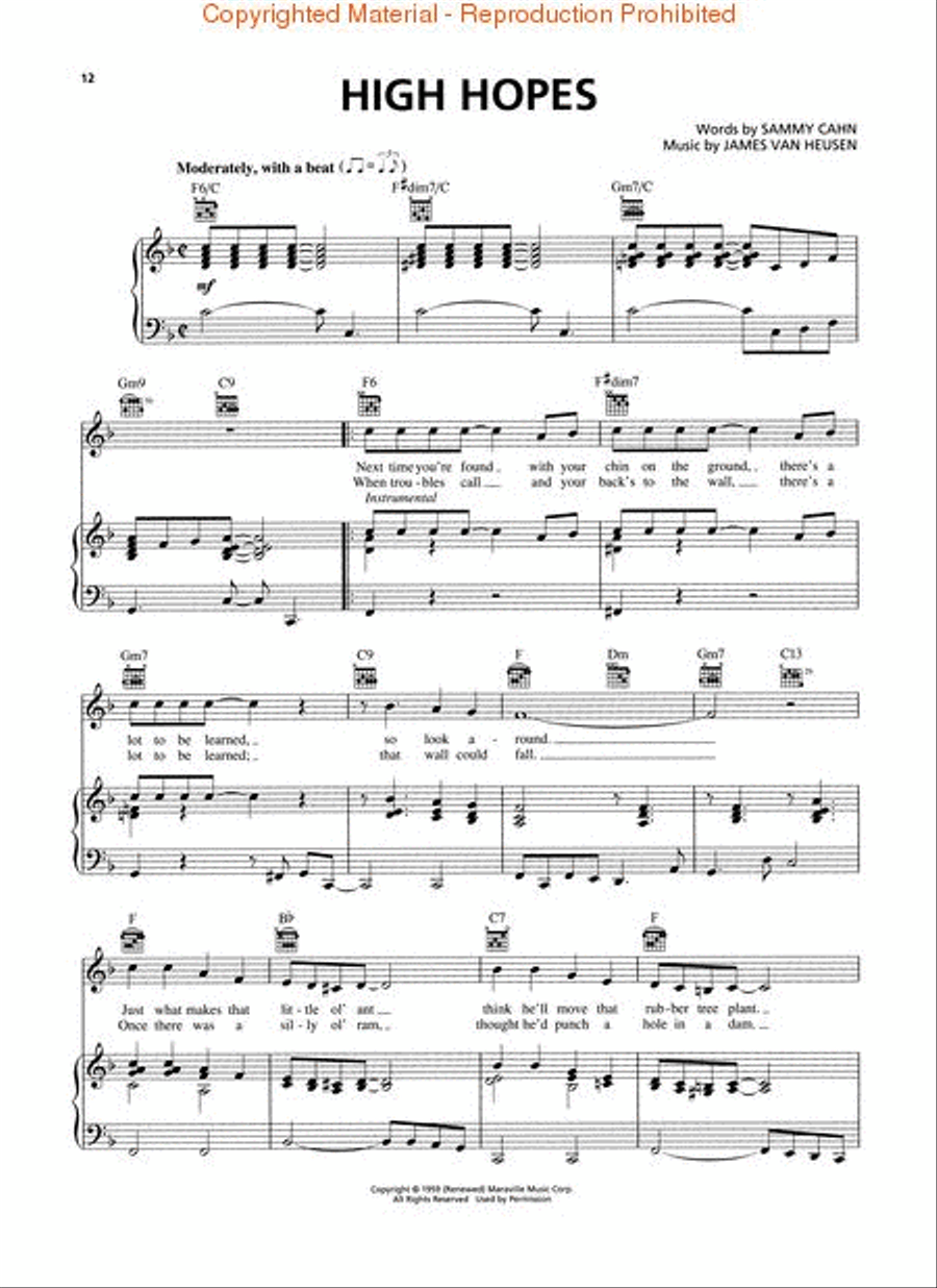 Frank Sinatra – Popular Hits Piano, Vocal, Guitar scores gallery preview page 4