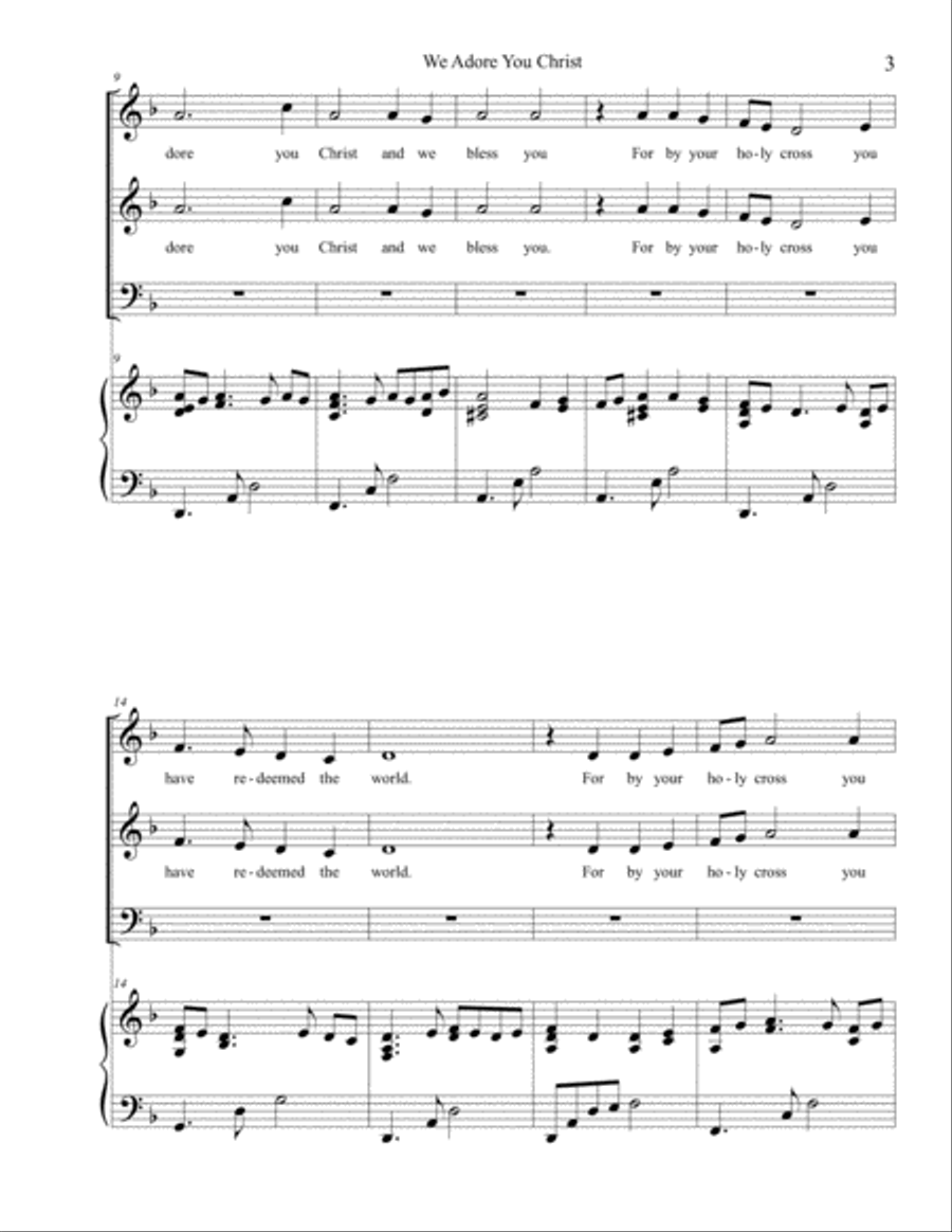 We Adore you Christ 3-Part scores gallery preview page 3