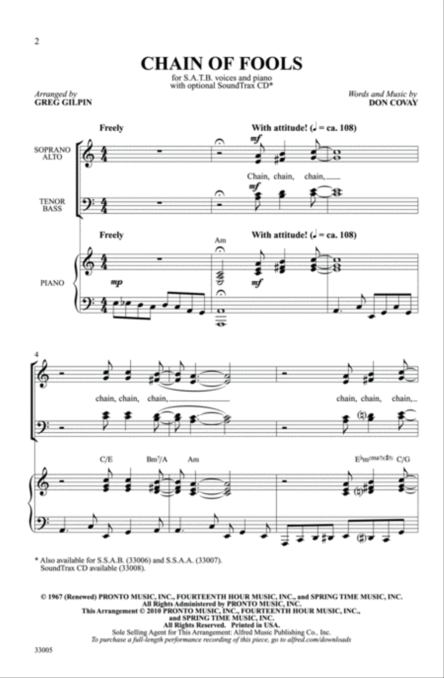 Chain of Fools 4-Part scores gallery preview page 2