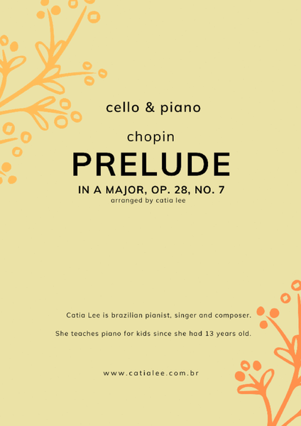 Prelude in A Major - Op 28, n 7 - Chopin for Cello and piano in F major image number null