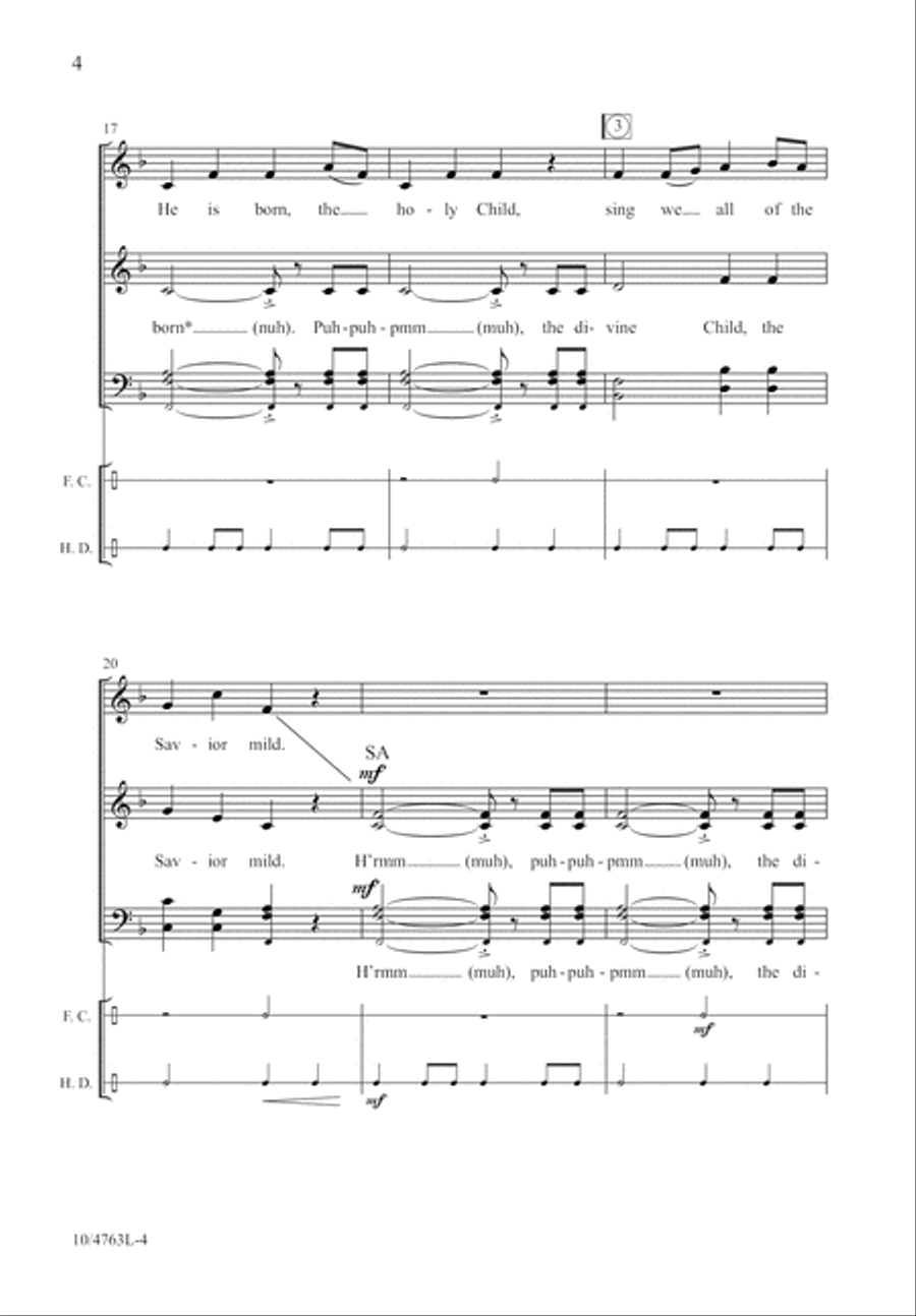 Born, He Is Born! Born, He Is Born! 4-Part scores gallery preview page 4