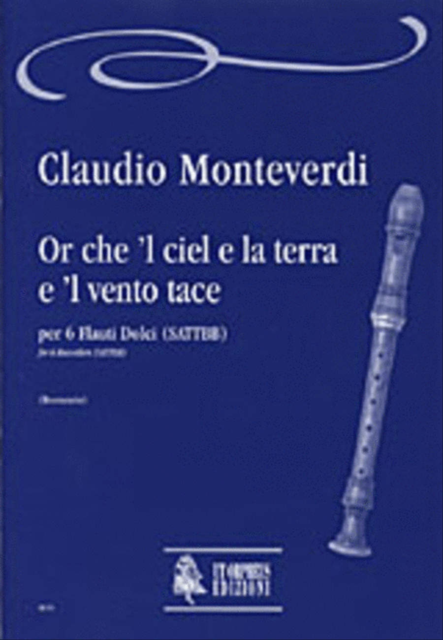 Or che ’l cielo e la terra e ’l vento tace for 6 Recorders (SATTBB) Recorder scores gallery preview page 1