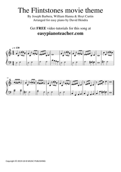 The Flintstones movie theme - VERY EASY PIANO image number null