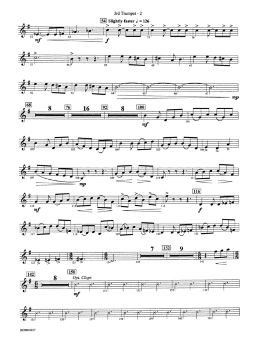 Tir Na Nog (A Celtic Legend): 3rd B-flat Trumpet Concert Band scores gallery preview page 2