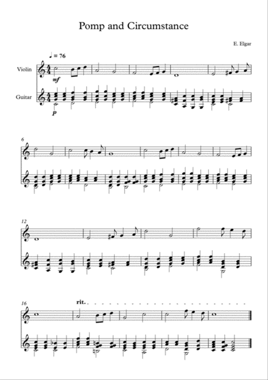 10 Easy Classical Pieces For Violin & Guitar 10 Easy Classical Pieces For Violin & Guitar String Duet scores gallery preview page 2