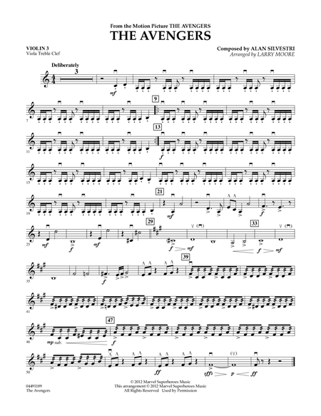 The Avengers (Main Theme) (arr. Larry Moore) - Violin 3 (Viola Treble Clef)