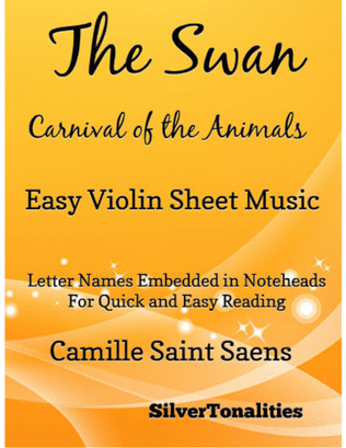Book cover for The Swan Carnival of the Animals Easy Violin Sheet Music