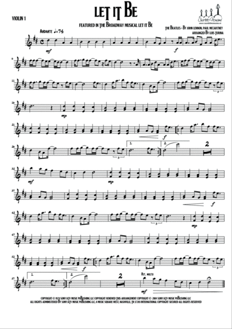 Let It Be String Quartet scores gallery preview page 3
