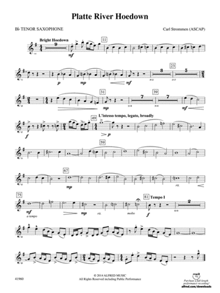 Platte River Hoedown: B-flat Tenor Saxophone
