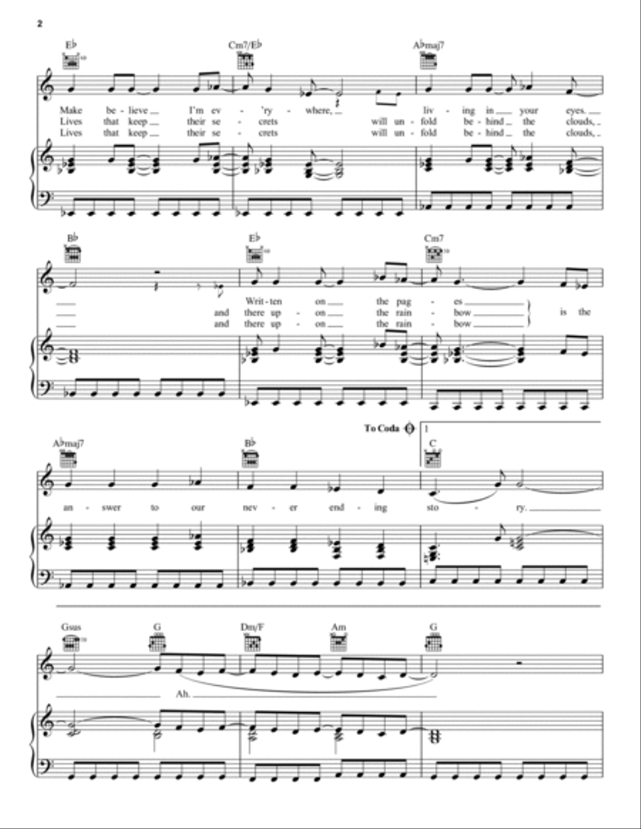The Never Ending Story Piano, Vocal, Guitar scores gallery preview page 2