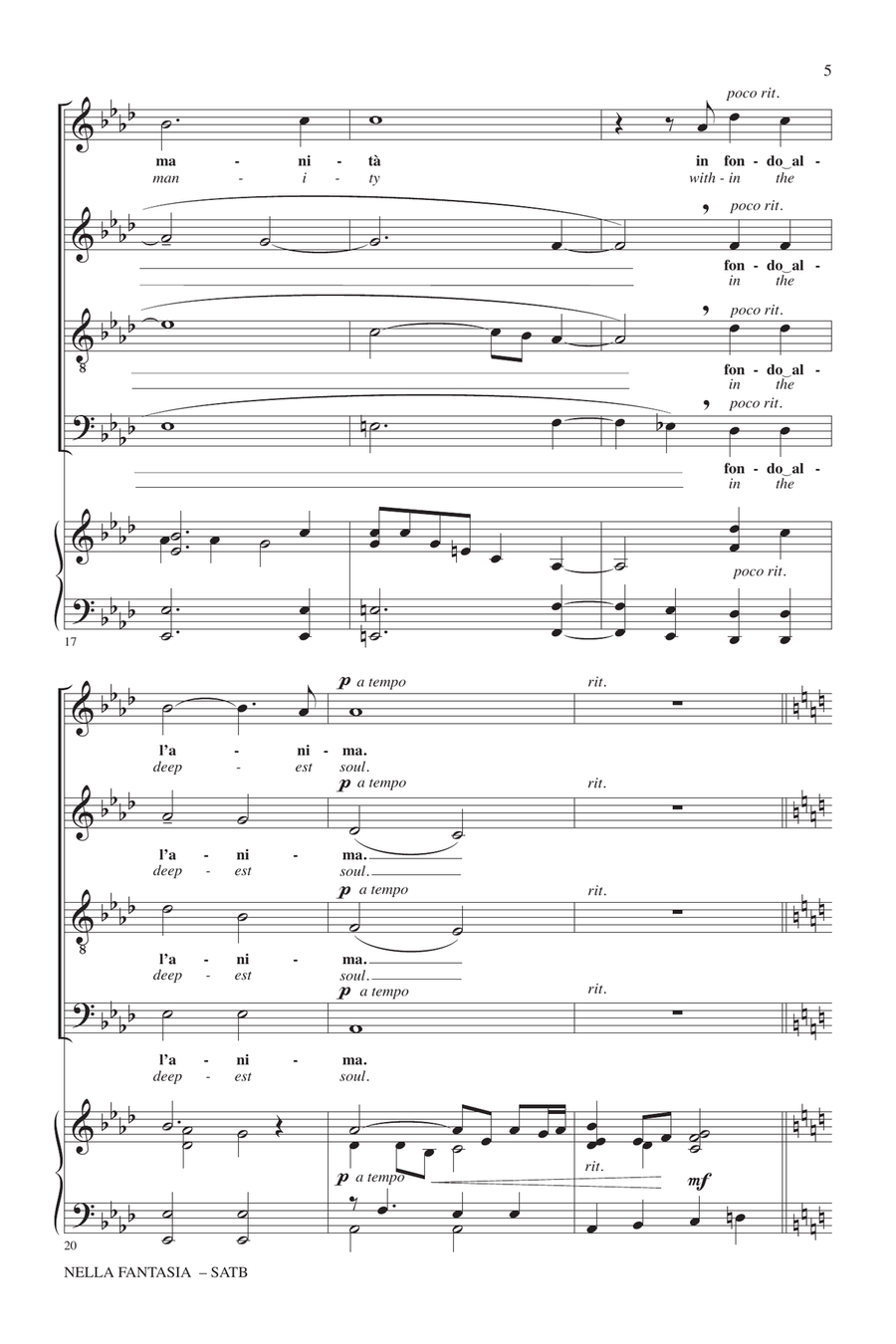 Nella Fantasia (In My Fantasy) (arr. Audrey Snyder) 4-Part scores gallery preview page 3