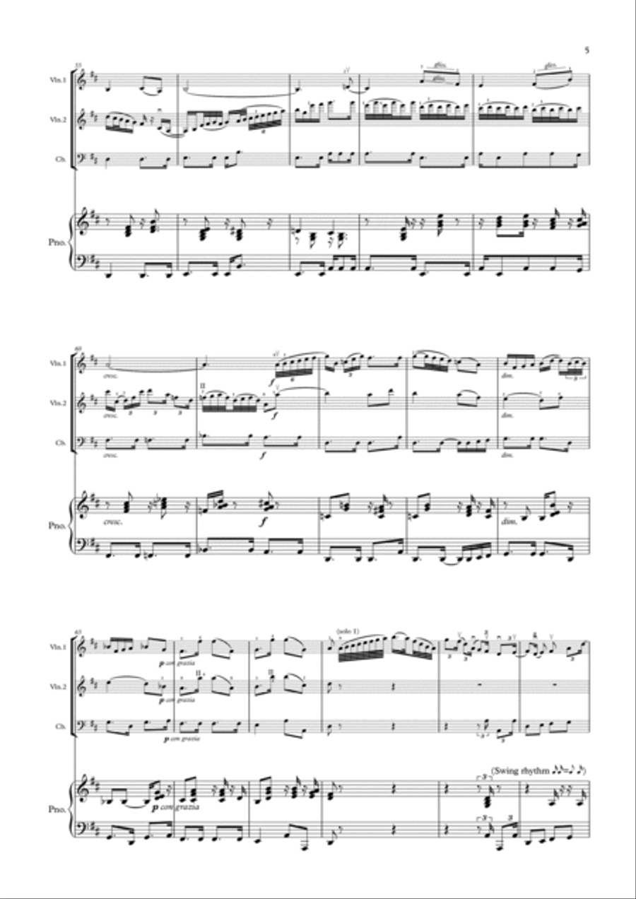 Tango Jalousie - 2 Violins & Piano Violin Duo Violin Group String Duet scores gallery preview page 5