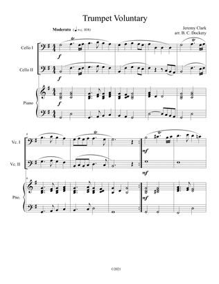 Book cover for Trumpet Voluntary (Cello Duet) with optional piano accompaniment