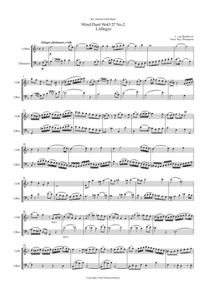 Beethoven: Wind Duet WoO 27 No.2 (Complete) - mixed wind duet (Fl./Ob./Cl./Bs.Cl./C.A./Bsn.)