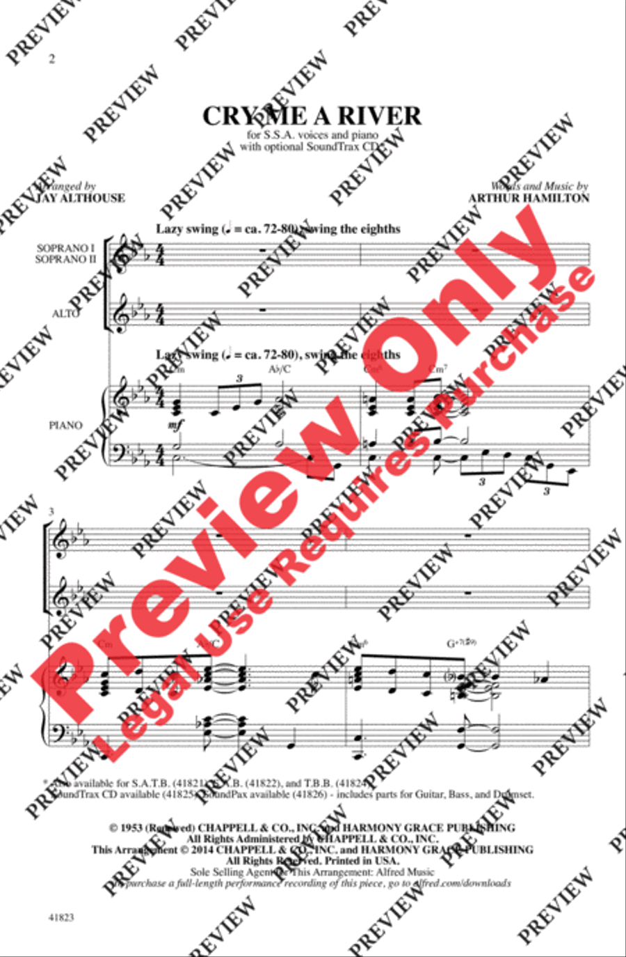Cry Me a River Women's Choir scores gallery preview page 2