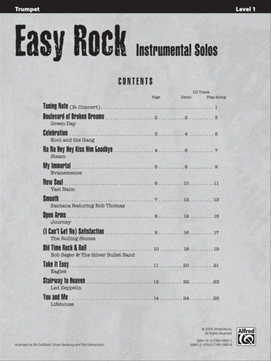 Easy Rock Instrumental Solos, Level 1 Trumpet Solo scores gallery preview page 2